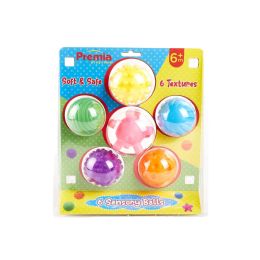 12 Wholesale Premia 6pk Sensory Balls, Assorted Textures C/p 12