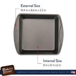 12 Wholesale Baker's Secret 8" Square Pan, Classic Line, 26.3x21.8x5.5cm C/p 12