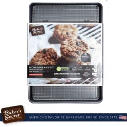6 Bulk Baker's Secret 17in Cookie Sheet W Rack Set, Advanced C/p 6