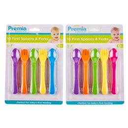36 Pieces Premia Baby 10pc First Spoons And Forks C/p 36 - Baby Utensils