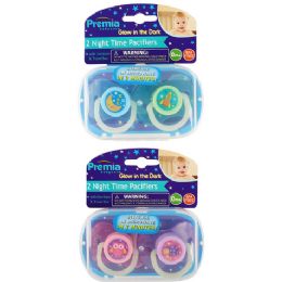36 Wholesale Premia Baby 2pk Night Time Pacifiers C/p 36