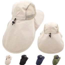 24 Bulk Quick Dry Camping Neck Flap Boonie Hat