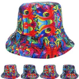24 Pieces Tiger Face Print Double Sided Wearable Bucket Hat - Bucket Hats