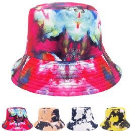 24 Bulk Abstract Pattern Print Double Sided Wearable Bucket Hat