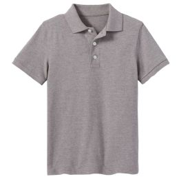 24 Bulk Youth Polo Shirt Heather Grey In Size xs