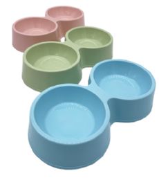 144 Wholesale 2 SECTION DOG BOWL 28X14.5X5.5CM