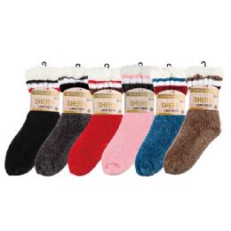 72 Pieces Womens Winter Soft Warm Cozy Fuzzy Fleece Lined Thick Socks - Womens Thermal Socks