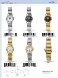 12 Wholesale Ladies Watch - 38012 assorted colors