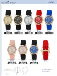 12 Wholesale Ladies Watch - 51916 assorted colors