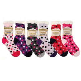 72 Pairs Sherpa Socks Of Women Christmas Cartoon Animal Winter Long Socks - Womens Thermal Socks