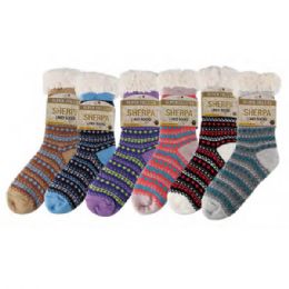 72 Pairs Women Thermal Cozy Fuzzy Deer Sherpa Socks - Womens Thermal Socks