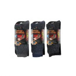 72 Pairs Navy Sole Trends Thermal Insulated Heated Socks Thick Yarn Fits Shoe 10 To 13 - Mens Thermal Sock
