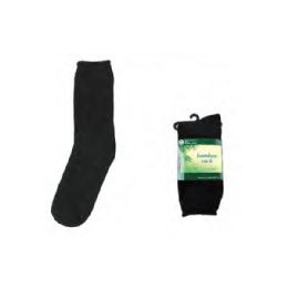 72 Wholesale Extra Thick Black Bamboo Socks