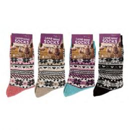 144 Pairs Wool Lady Wool Trail Cushion Crew Socks For Women - Womens Thermal Socks