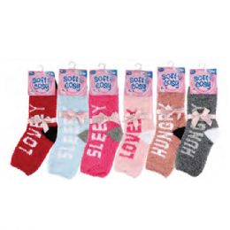 144 Wholesale Womens Fuzzy Socks Assorted Color