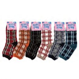 144 Bulk Womens Fuzzy Socks Assorted Color