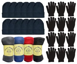 36 Pieces Yacht & Smith Unisex Winter Bundle Set, Blankets, Hats And Gloves - Winter Gear