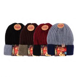 72 Wholesale Man Heated Hat Assorted Color