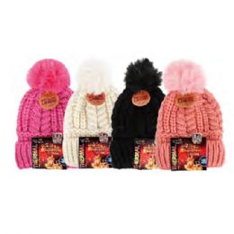 72 Pieces Lady Thermal Heated Hat Double Layer - Winter Beanie Hats