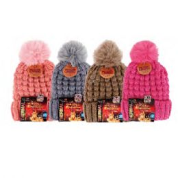 72 Pieces Lady Thermal Heated Hat Double Layer - Winter Beanie Hats