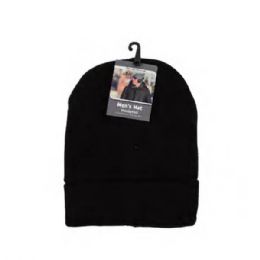 Mens Insulated Black Winter Hat