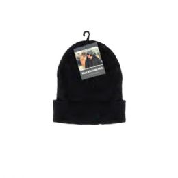 144 Pieces Long Thermal Black Beanie Hats For Men - Winter Beanie Hats