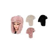 36 Pieces Womens Furry Russian Trapper Hat - Trapper Hats
