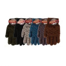 144 Pairs Mens Winter Wear Mock Honeycomb Gloves Pattern - Conductive Texting Gloves