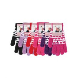 144 Bulk Winter Knit Glove For Women Stretchy Magic Gloves Full Fingers Gloves
