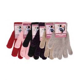 144 Pairs Women Winter Chenille Stretch Glove - Knitted Stretch Gloves