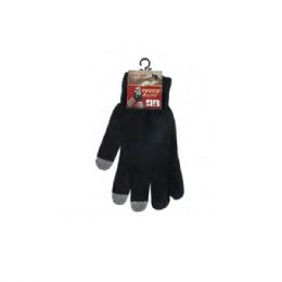 144 Wholesale Winter Thermal Knit Insulated Finger Mitten With Touch Screen Black Gloves
