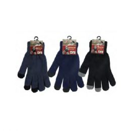 144 Wholesale Knit Touchscreen Magic Winter Gloves Mens