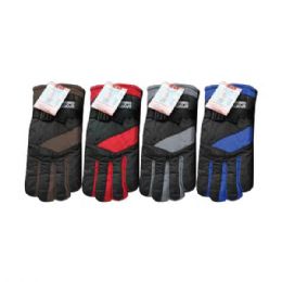 72 Wholesale Mens Ski Gloves In Assorted Color