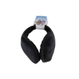 144 Wholesale Black Headwear Faux Fur Ear Muffs