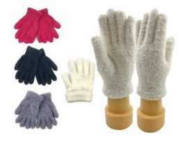 96 Pairs Women's Assorted Fuzzy Gloves - Knitted Stretch Gloves