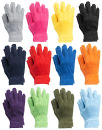 24 Pairs Yacht And Smith Unisex Winter Gloves In Assorted Bright Colors - Knitted Stretch Gloves