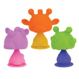24 Bulk Nuby Super Soft Silicone Bobble Head Character Teethers - Assorted
