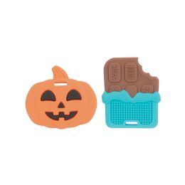 72 Pieces Nuby All Silicone Teether, 2pk - Pumpkin & Chocolate Bar - Baby Accessories