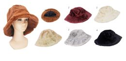 48 Bulk Winter Plush Bucket Hats Faux Fur Bucket Hat