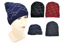 36 Wholesale Fleece Lined Knit Winter Hats
