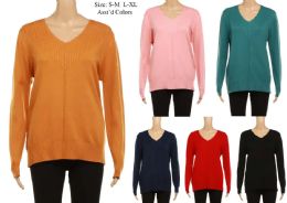 24 Bulk Women's Long Sleeve Knit Sweater