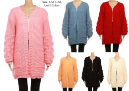 24 Bulk Women's Long Sleeve Knit Cardigan Sweaters With Pockets