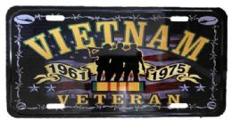 24 Pieces License Plate Vietnam Veteran - Auto Sunshades and Mats