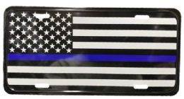 24 Pieces License Plate Blue Line Usa Flag - Auto Sunshades and Mats