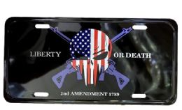 24 Pieces License Plate Liberty Or Death 2nd Amendment 1489 - Auto Sunshades and Mats