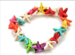 120 Wholesale Starfish Stretch Bracelet Multi Color