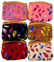 60 Wholesale Colorful Feather Coin Purse