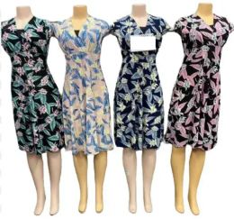 24 Pieces V Neck Floral Ruffle Dresses - Womens Sundresses & Fashion