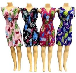 24 Pieces Flower Design Sun Dress - Womens Sundresses & Fashion
