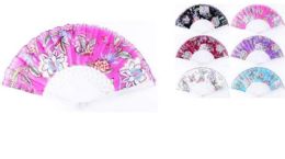 96 Pieces Flower Style Hand Fan - Novelty & Party Sunglasses